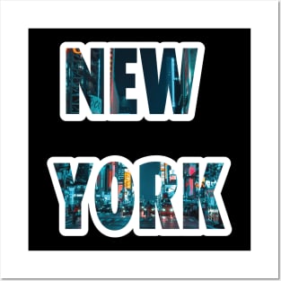 New York city walk typography letters NY city Posters and Art